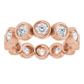 14K Rose 1 1/5 CTW Natural Diamond Eternity Band Size 5
